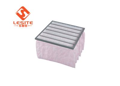 China Aluminum Recycled Washable H14 Pocket Bag Air Filters Pink Color for sale