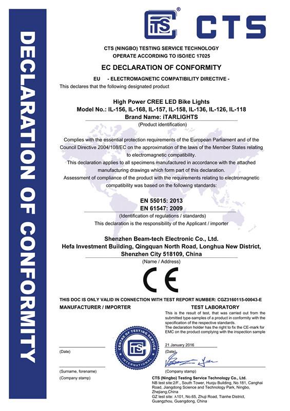 CE - Shenzhen Beam-Tech Electronic Co., Ltd
