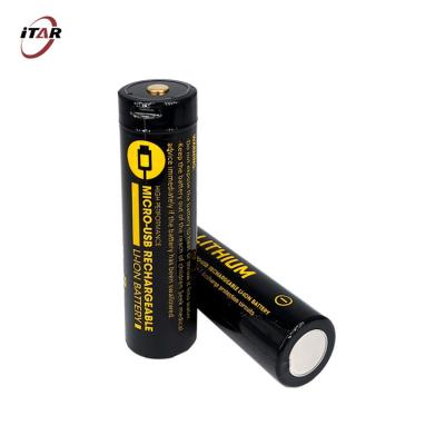 China USB C Li Ion Rechargeable Batteries 18650 3.7V 2600mAh For Torches à venda