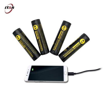 China 500 Cycles Li Ion Rechargeable Batteries 2600mAh 3.7 Volt USB Type C Charging for sale