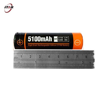China 5000mah 21700 Rechargeable Lithium Battery 3.7V For Flashlight Torches à venda