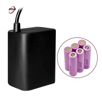 China 7.4V 18650 Rechargeable Battery Pack 2S3P 7800mAh With Rubber Case Waterproof for sale