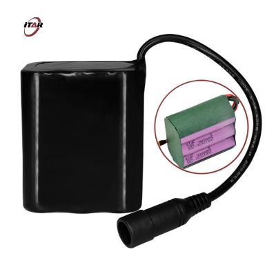 China 7800mAh 7.4V Rechargeable Battery Packs 18650  Waterproof Rubber Case for sale