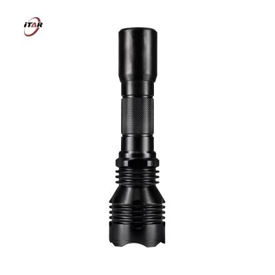 China 1100 Lumens Rechargeable Black Flashlight , Portable LED Spotlight IP67 Waterproof for sale