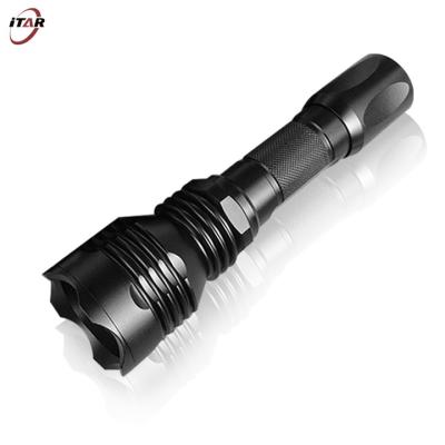 China Aluminum Black Rechargeable LED Flashlight IP67 Waterproof For Camping Hiking for sale