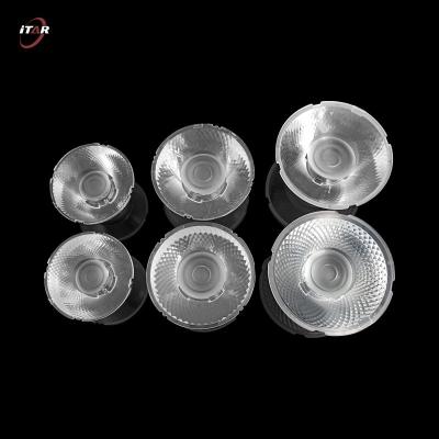 China 6 In 1 LED Optical Lenses 82mm Round PMMA PC Material Transparent Color zu verkaufen