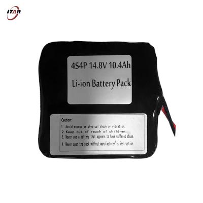 China Li Ion Rechargeable Battery Packs 4S4P 18650 14.8V 10.4Ah 153.92Wh for portable search lights for sale