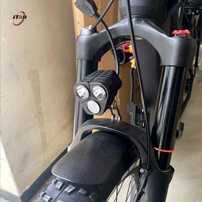China Rechargeable Front Electric Bicycle Light Flood Beam Waterproof OEM ODM for sale