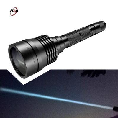 China Black LEP White Laser 3KM Thrower Tactical Flashlight IP67 Waterproof 14.5W 700 Lumens Without Batteries for sale