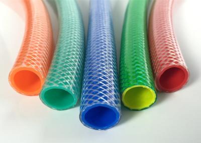 China Mangueira trançada reforçada ROHS da mangueira do PVC do jardim fibra colorida flexível aprovada à venda