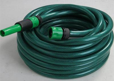 China PVC Garden Hose Pipe Fiber Braided Reinforced With Plastic Connector Fittings for sale