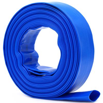 China × 50' de DAVCO 1,25” manguera de la turbulencia de la piscina, mangueras azules reforzadas resistentes de la descarga del agua plana de la endecha del PVC en venta