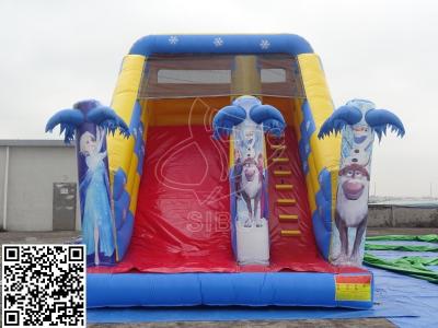China Attractive Business Rental Inflatable Water Slides Commercial With Climbing Handle for sale