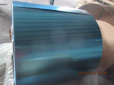 China Legierung 8011, Temperament H22 0.12MM Stärke-blauer hydrophiler Aluminiumflossenstreifen für Wärmetauscherspule, Kondensatorspule zu verkaufen