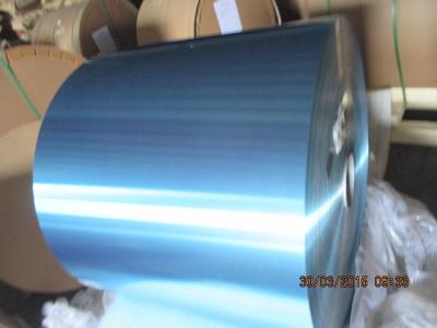 China Aleación 8011, papel de aluminio hidrofílico azul industrial del papel de aluminio del grado del genio H22/0.152M M para la acción de la aleta en venta
