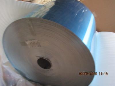 China Temper H26 Plain Aluminium Foil Strip / Aluminium Foil Roll With Blue , Golden for sale