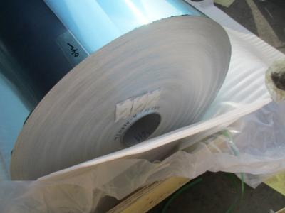 China el papel de aluminio revestido de epoxy de los 0.105MM para la acción de la aleta cubrió azul/de oro en venta