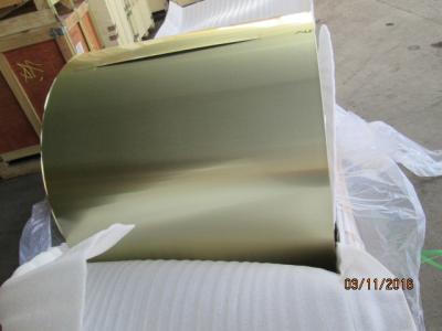 China Blue / Golden Coil Coated Aluminium , 0.105MM Coil Coated Aluminium Different Width for sale