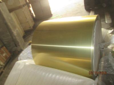 China la aleación 8011, epóxido del oro del genio H22 cubrió la hoja de aluminio del aire acondicionado para la acción de la aleta en bobina del cambiador de calor en venta