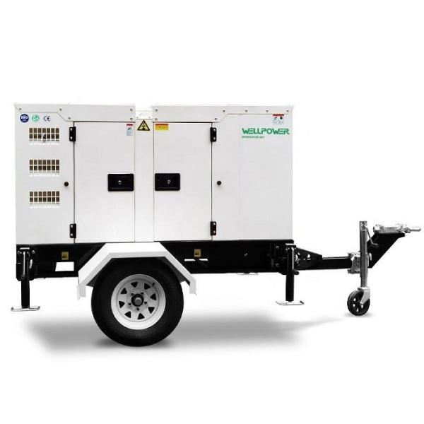 Quality Silent Type 100kVA Mobile Diesel Generators 80KW Rated Power Frequency 50 Hz/ 60 for sale