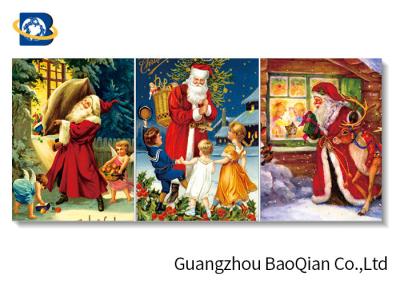 China Unique Designer Christmas Father 3d Picture , 30x40cm 3d Stock Wallpaper With Black Frame for sale