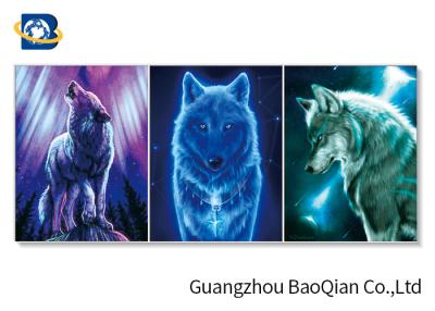 China Espessura Lenticular quadro do teste padrão 0.6MM do lobo da decoração da parede da pintura da aleta 3D à venda