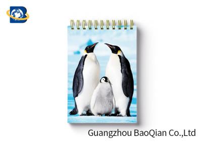 China Penguin Image Notebook Custom Printed Spiral Notebooks 3D Cover High Definition for sale