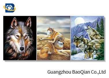 中国 3D効果レンズ フリップ オオカミ/ワシ パターンPP/ペット物質的な壁ポスター 販売のため