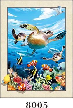 China Stunning Sea World Animals Painting 5D Pictures / Lenticular Photo Printing for sale