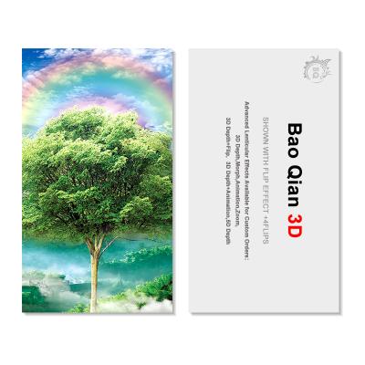 China Customized Logo 3D Lenticular Card / Shaped Stand Holographic Business Cards for sale