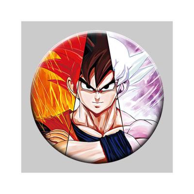 China Círculo 5x5cm 3D Flip Lenticular Anime Pins With Goku à venda