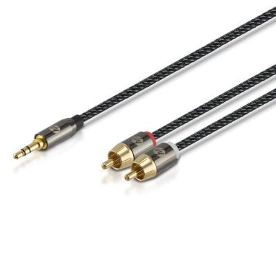 China Flexibility HP Audio Cables AUX 3.5mm To 2RCA Cable Against RFI for sale