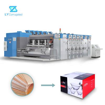 China Lead Edge Feeder Flexo Printer Slotter Machine 3 Color 100 Pcs/Minute for sale