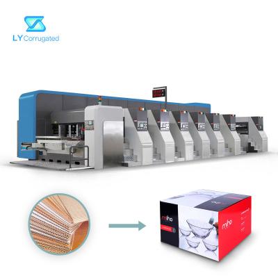 Κίνα 6 μηχανή εκτύπωσης Flexo χρώματος, εκτύπωση χαρτοκιβωτίων 1100×2750 που αυλακώνει τη μηχανή προς πώληση