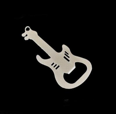 China Cheap Promotion Blank Stainless Steel Engrave Guitar Shape Bottle Opener Key Ring for sale