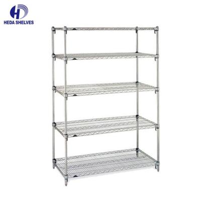 China 4 Shelf Metal Shelving Unit Wire Rack Display Shelving Standing for sale