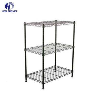 China Black Wire Rack Shelving For Kitchen Cupboards 48 X18 X72 48 X 24 X 72 for sale