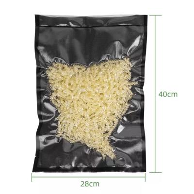 China Vacuum Commercial Grade Barrier Black Nylon Pouch Embossed Plastic Zipper for sale