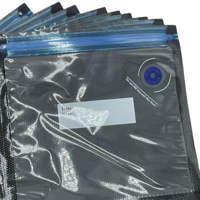 China SGS Kitchen Blue Food Vacuum Zipper Bags Sous Vide Bags For Cookers for sale