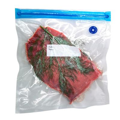 China Sous Vide One Way Valve Vacuum Sealer Plastic Bag Double Layers Zipper Food Bags for sale
