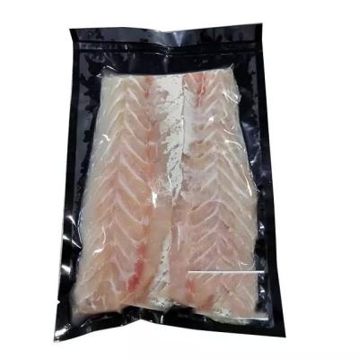 China 5 MIL Precut Embossed Black Nylon Food Packaging Vacuum Pouches for sale