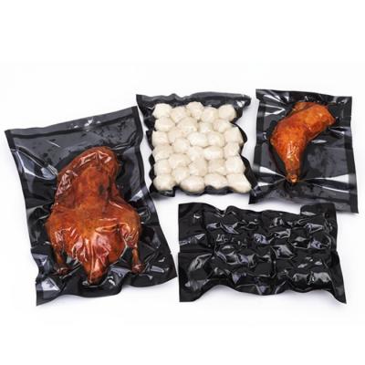China Food Grade Black Heat Seal Custom Packaging embossed vacuum seal bag rolls for sale