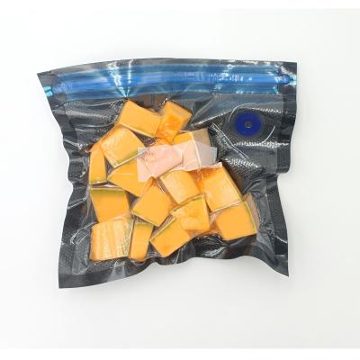 Chine Espace libre noir de relief réutilisable de sacs rescellables de nourriture de joint hermétique de soupape à air à vendre