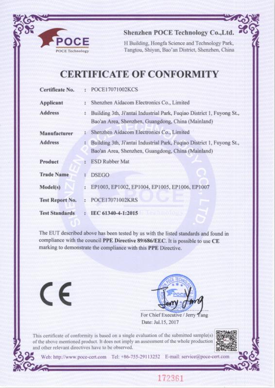 IEC 61340-4-1:2015 - Shenzhen Aidacom Cleantech Co., Ltd.