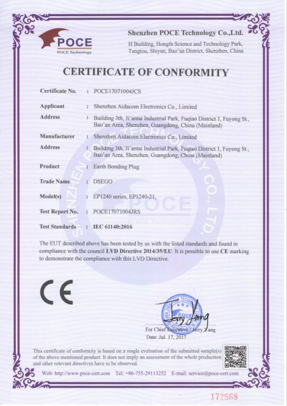 IEC 61140:2016 - Shenzhen Aidacom Cleantech Co., Ltd.