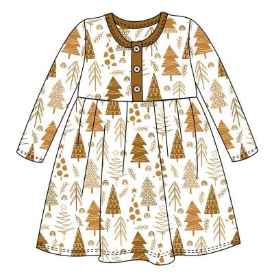 China Baby infant bodysuit romper christmas tree print baby girls clothes dress christmas 7pcs sets for sale