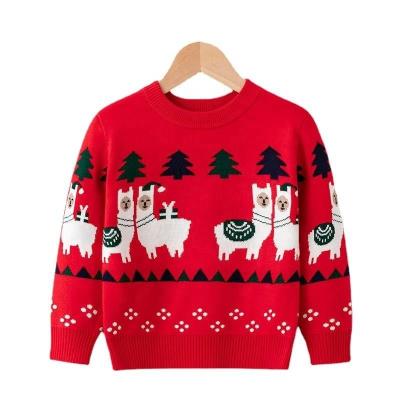 China custom 100% cotton cartoon double jacquard kids ugly christmas sweater knit jumpers unisex christmas sweaters for kids for sale