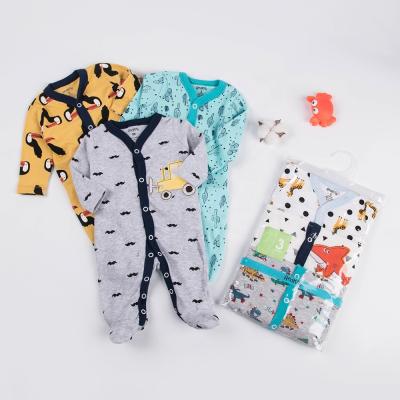 China Autumn new baby long sleeve bodysuits Baby Girl Boy cartoon bodysuits cotton 0-2 Years baby Rompers 3pcs set for sale