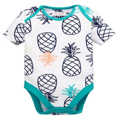 China Printing Infant Summer Baby Clothes Unisex Jumpsuit Cotton Knit Short Sleeve Baby Rompers for sale