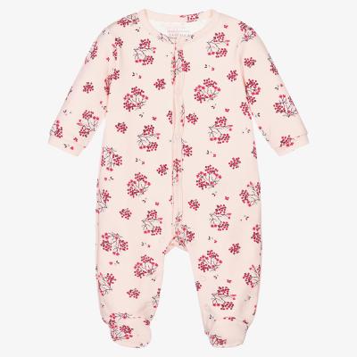 China Custom Solid Bamboo Cotton Zipper Baby Romper Footie Pajamas Newborn Baby clothes for sale